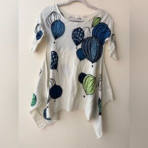 Anthropologie Field and Flower Hot Air Balloon Top, Shark Bite, Soft, size S